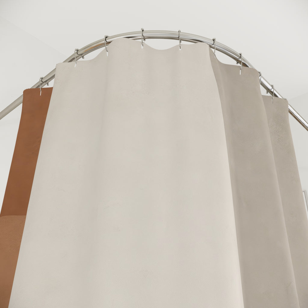 Rust Taupe Geometric Beige Shower Curtain