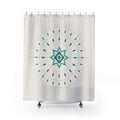 Teal Mandala Shower Curtain – Compass Star on Cream