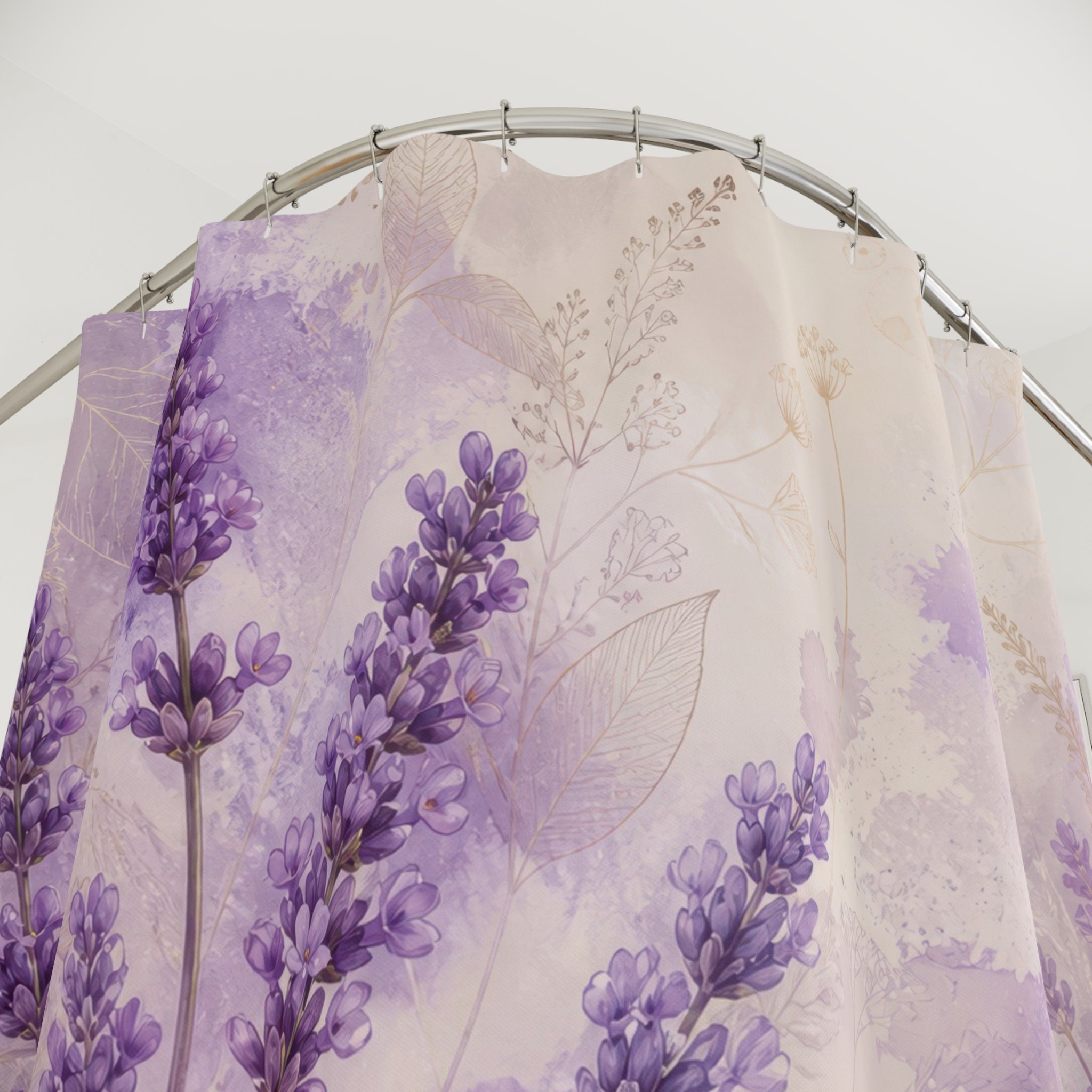 Lavender Shower Curtain: Purple Floral Watercolor Botanical
