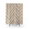 Beige Herringbone Chevron Shower Curtain