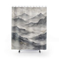 Gray Watercolor Landscape Shower Curtain