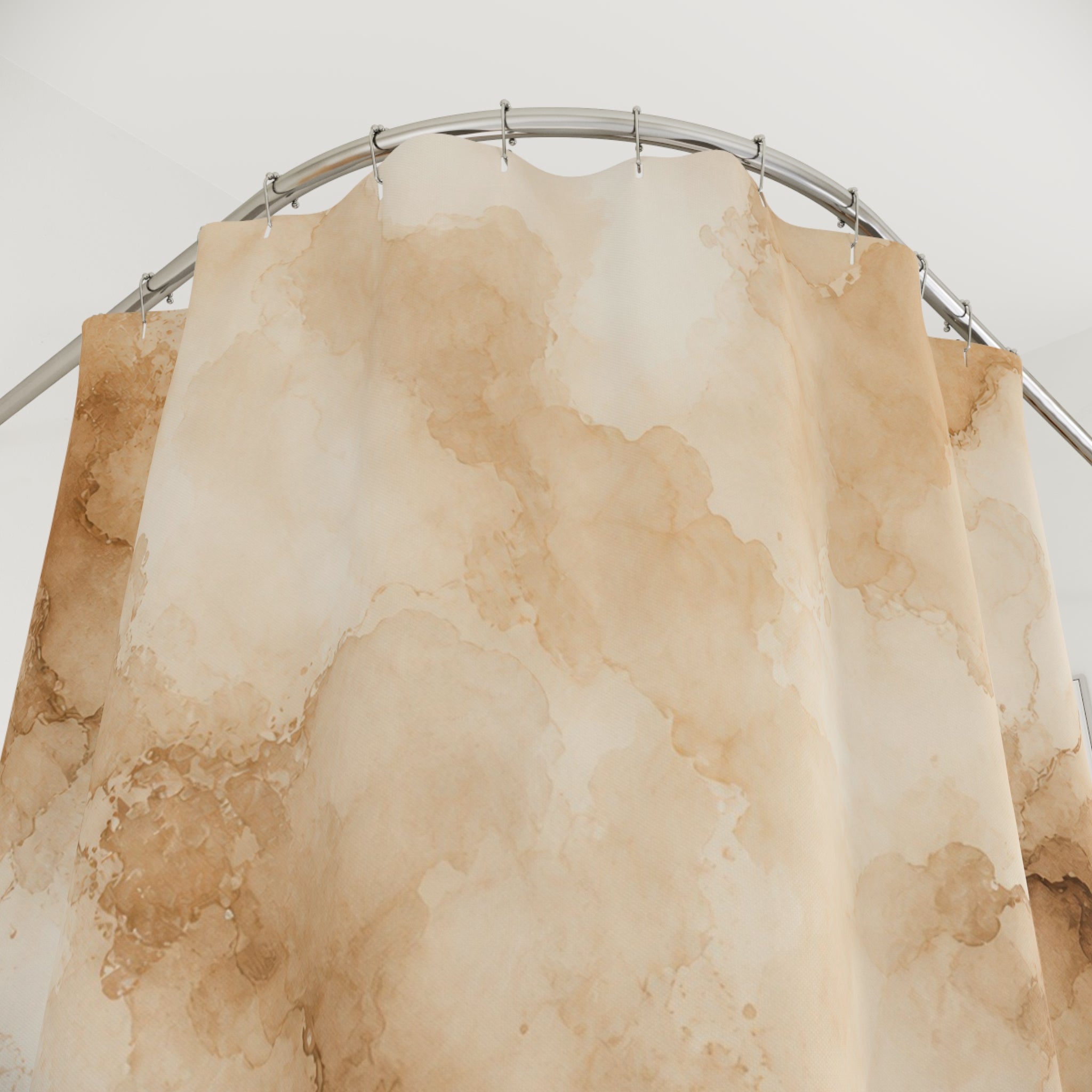 Beige Cream Cloudy Stone Shower Curtain