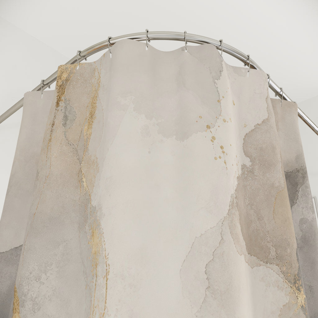 Gray and Beige Shower Curtain