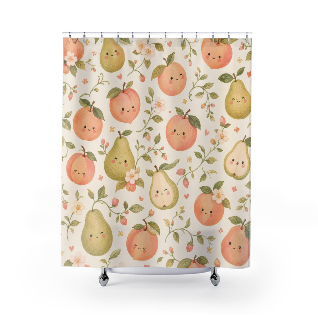 Smiling Fruit Cute Shower Curtain