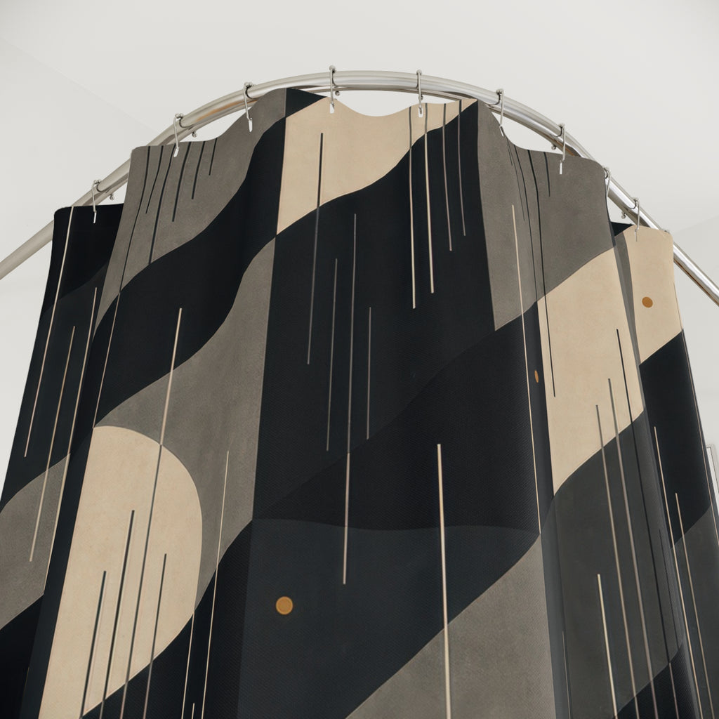 Black and White Striped Shower Curtain