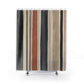 Black Rust Vertical Stripe Shower Curtain