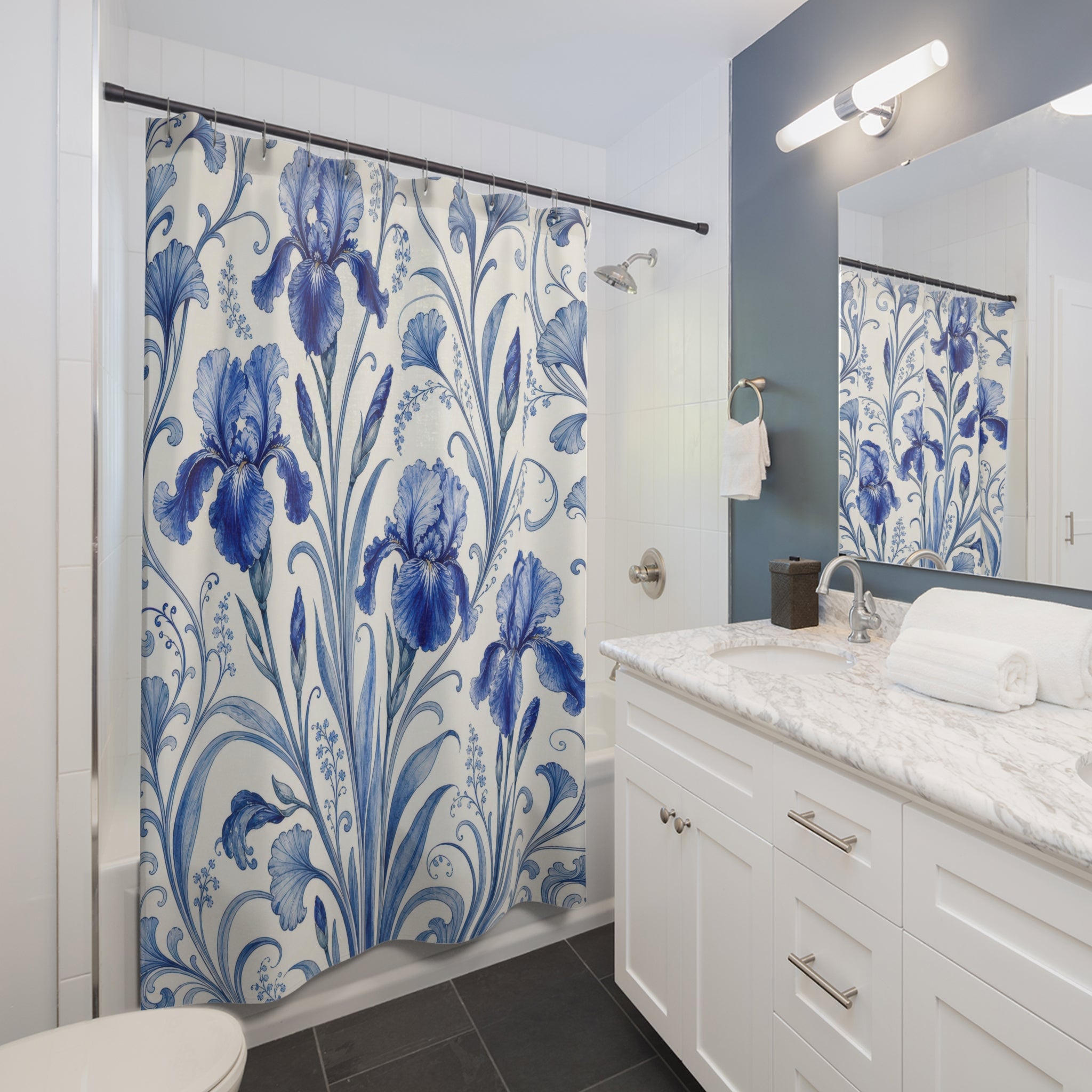 Blue Iris Shower Curtain
