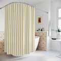 Mustard and White Striped Shower Curtain