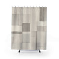 Beige Gray Geometric Shower Curtain