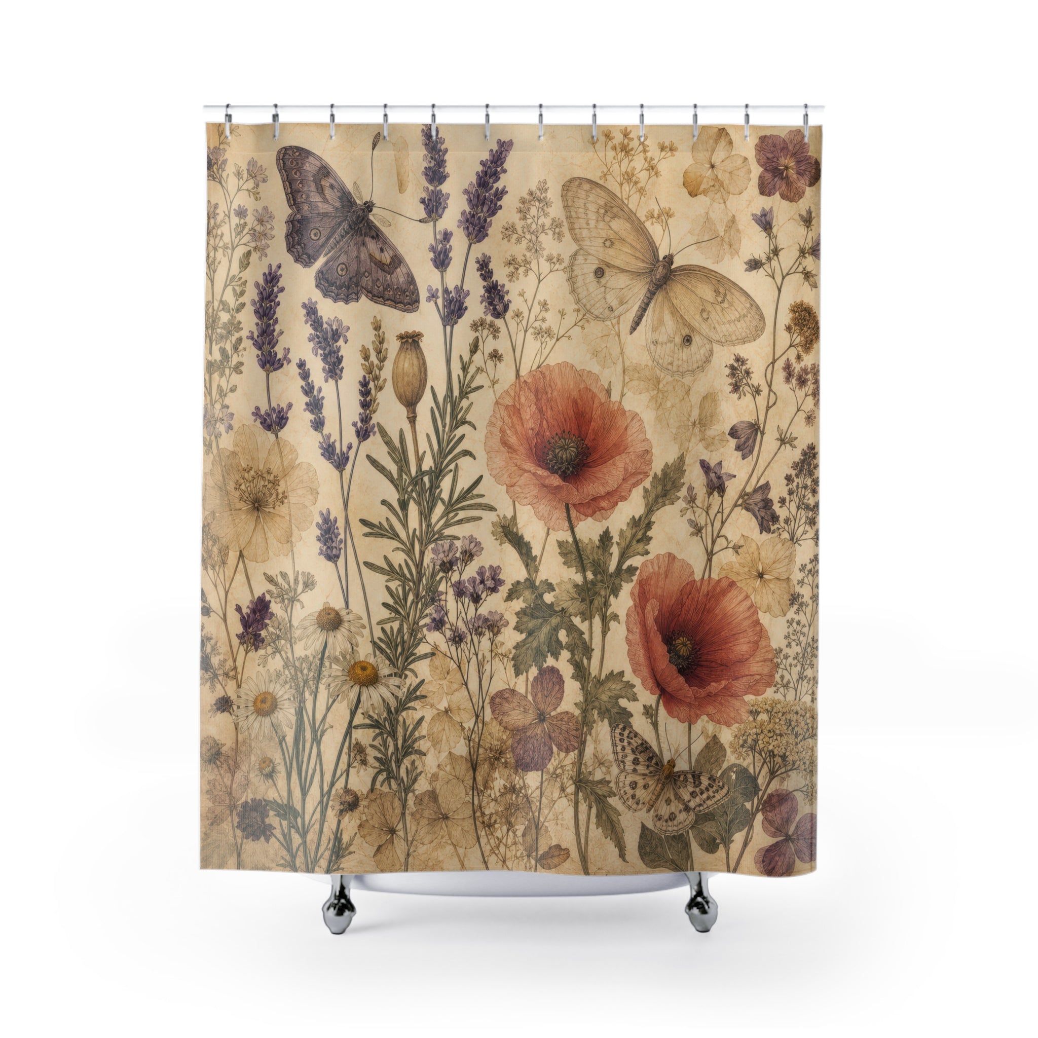 Antique Herbarium Shower Curtain