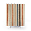 Pale Green Peach Dotted Stripe Shower Curtain