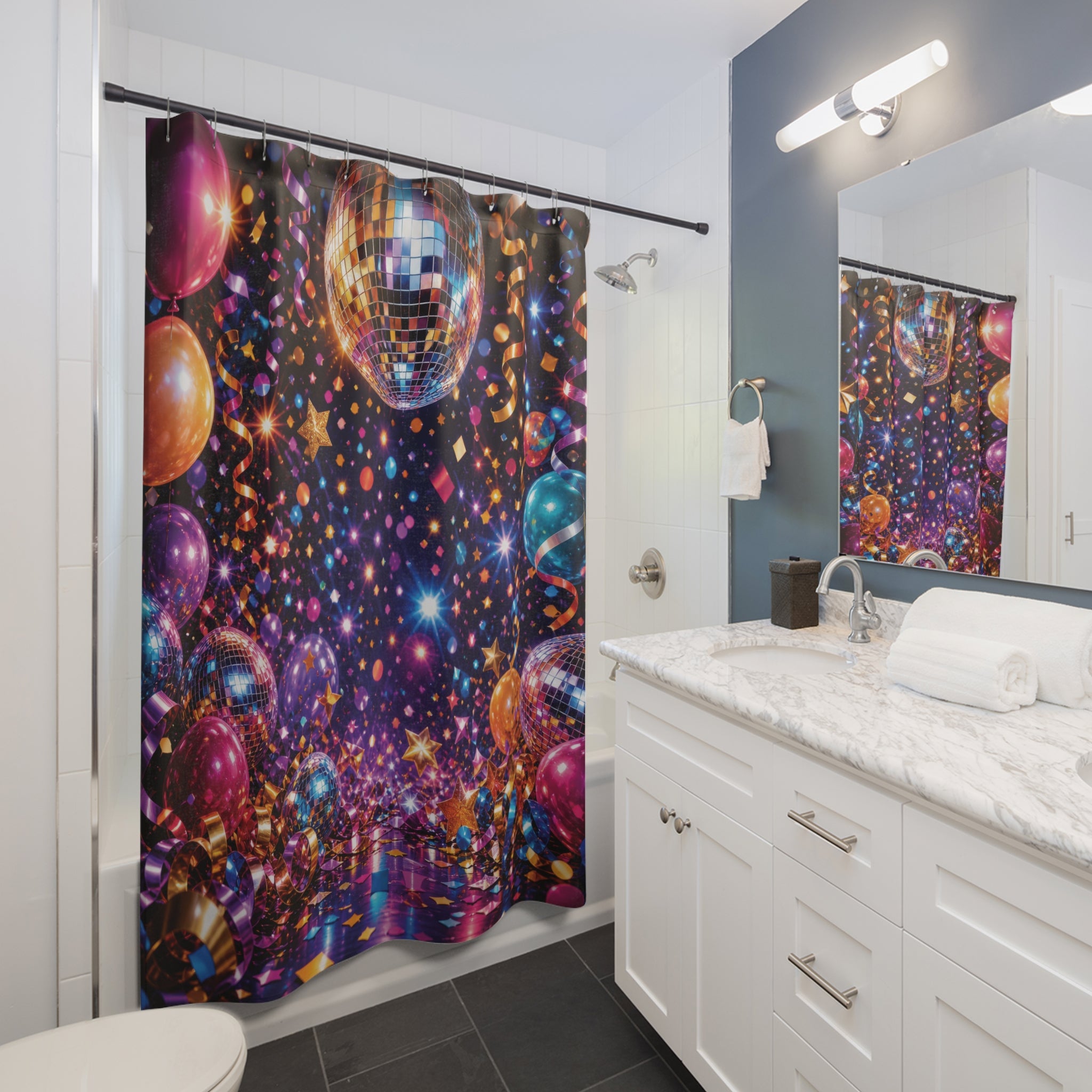 Disco Shower Curtain: Colorful Party