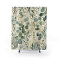 Sage Green Botanical Eucalyptus Floral Modern Shower Curtain