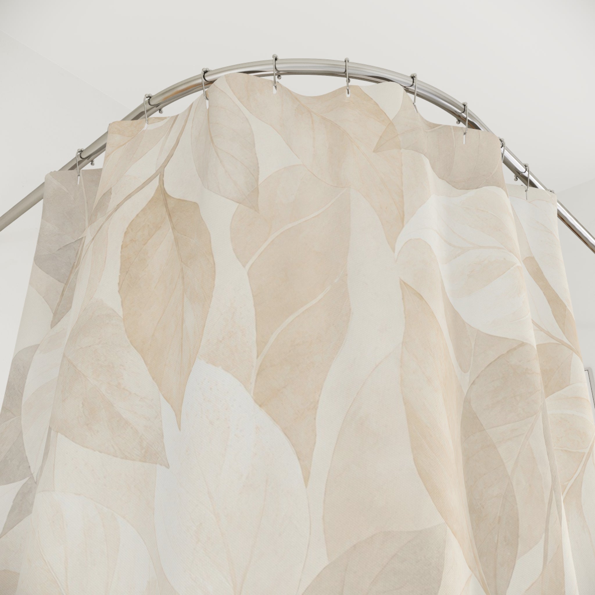 Large Cream Leaf Shower Curtain