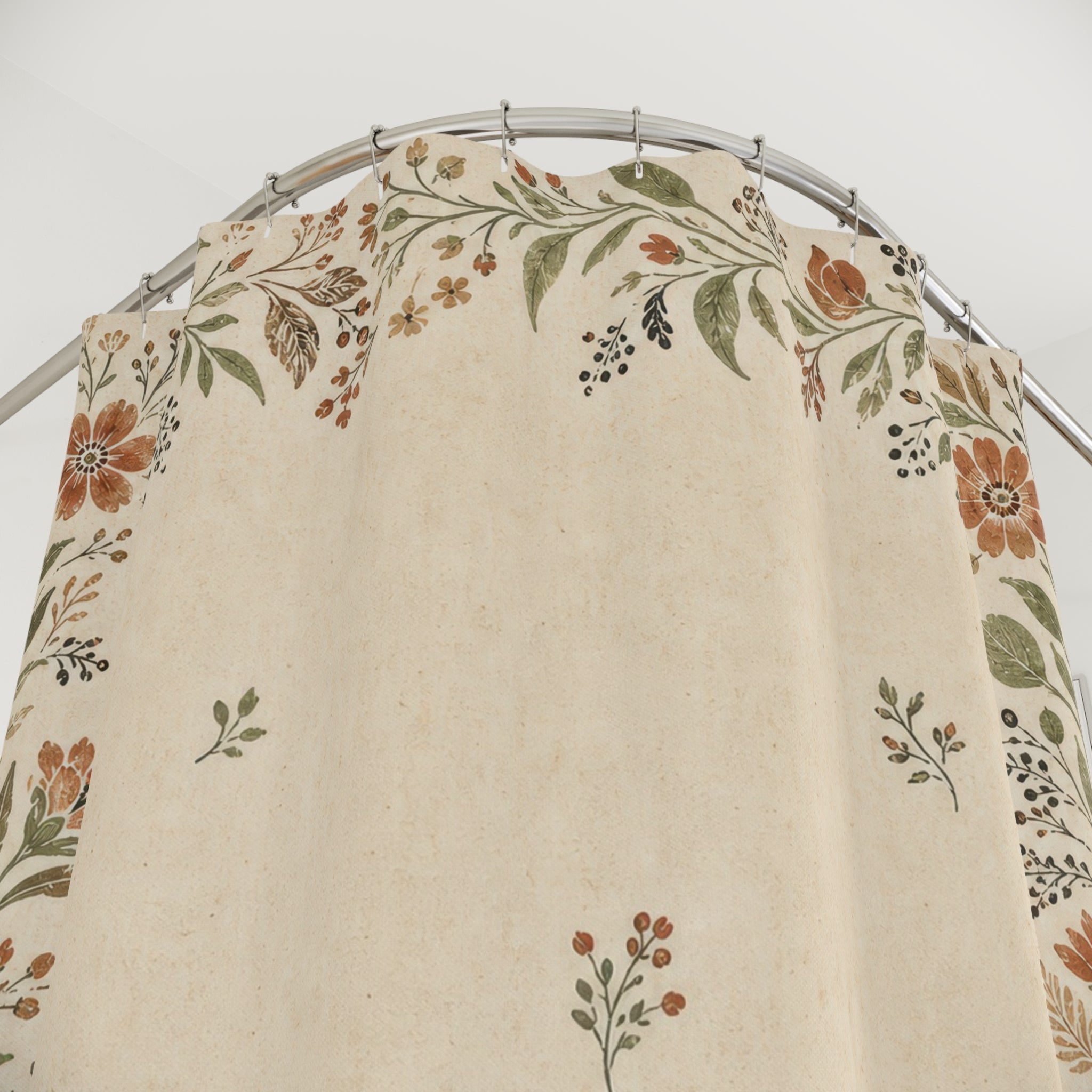 Botanical Flower Border Shower Curtain