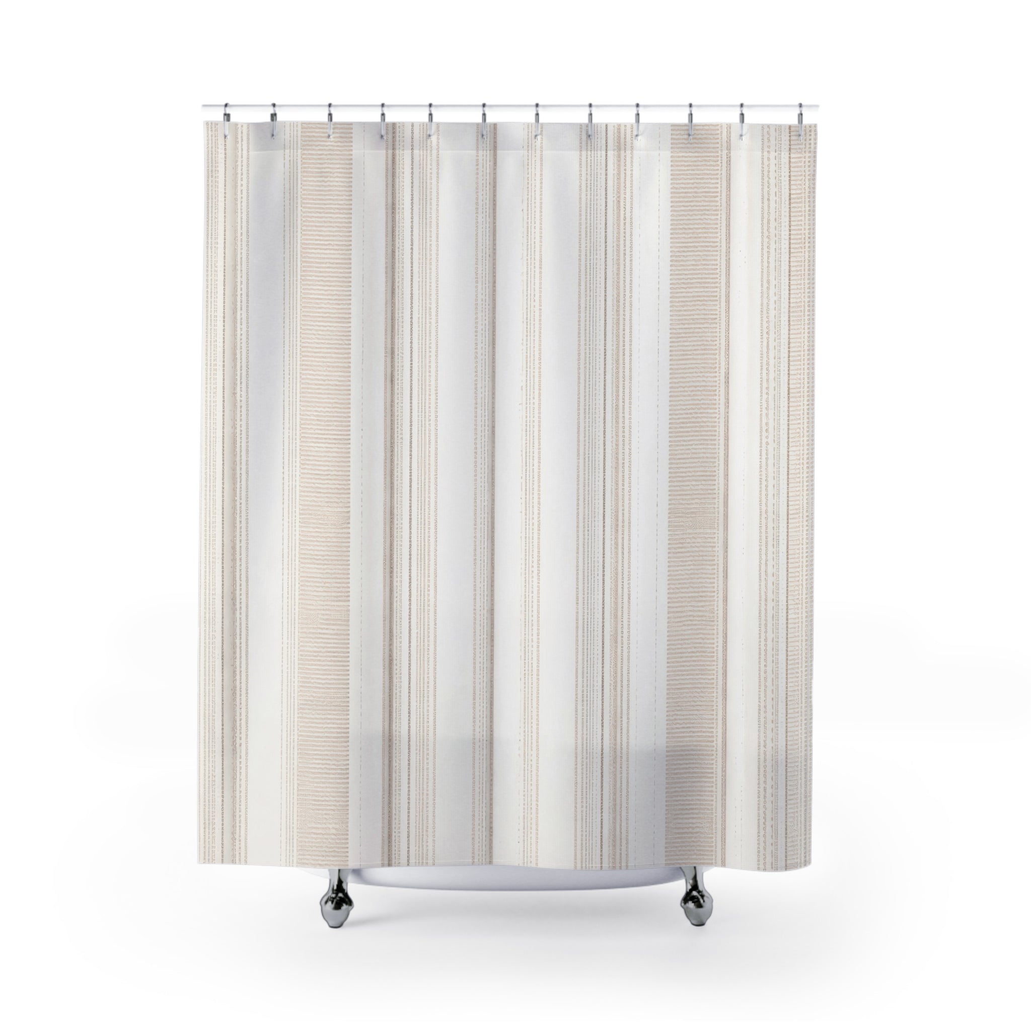 Minimal Ivory Stripe Shower Curtain