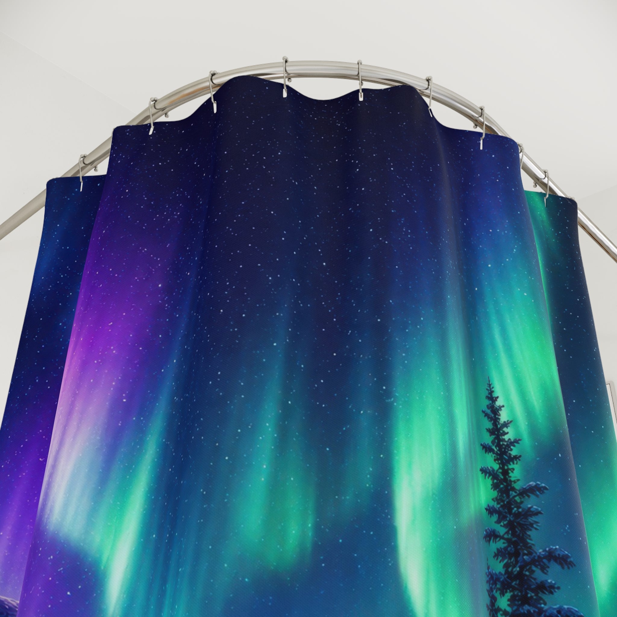 Aurora Snowy Boreal River Shower Curtain