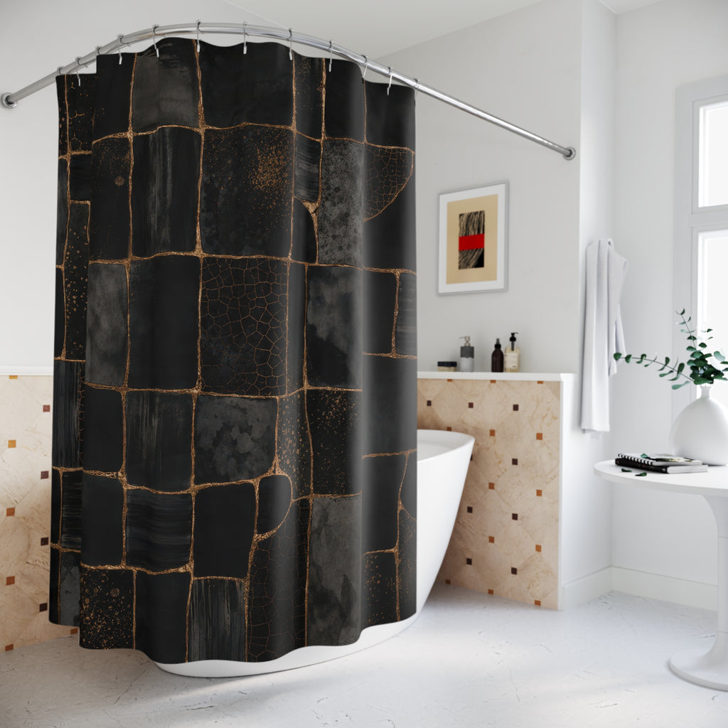 Black and Gold Shower Curtain