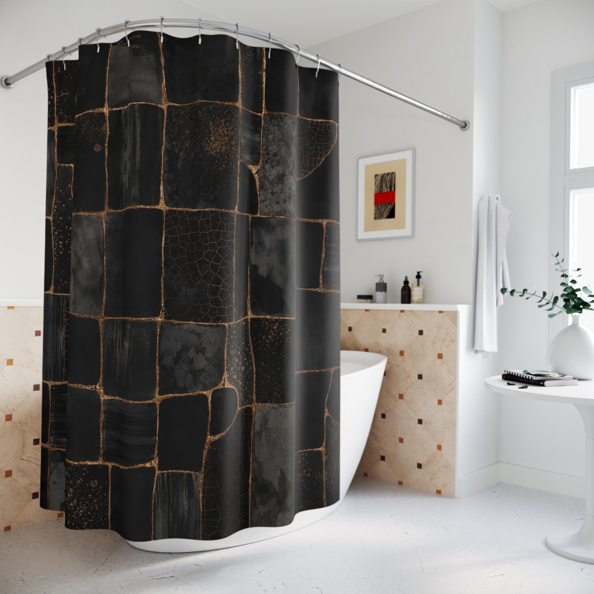 Black and Gold Shower Curtain
