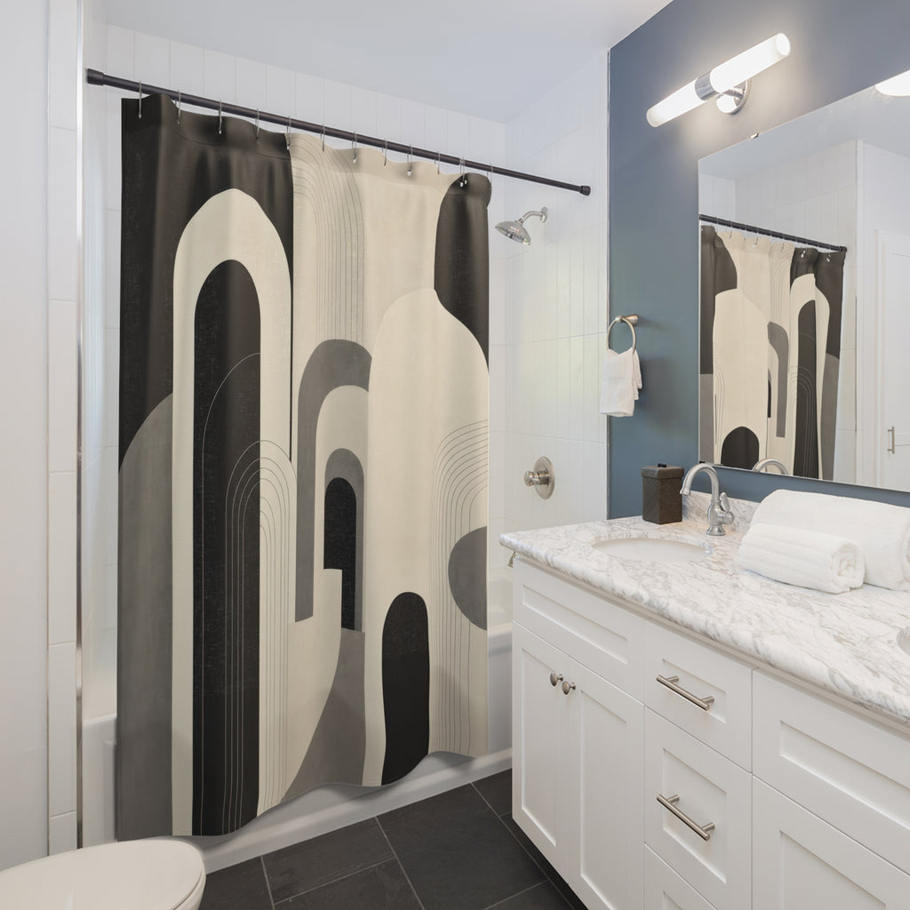 Black Ivory Architectural Arch Shower Curtain
