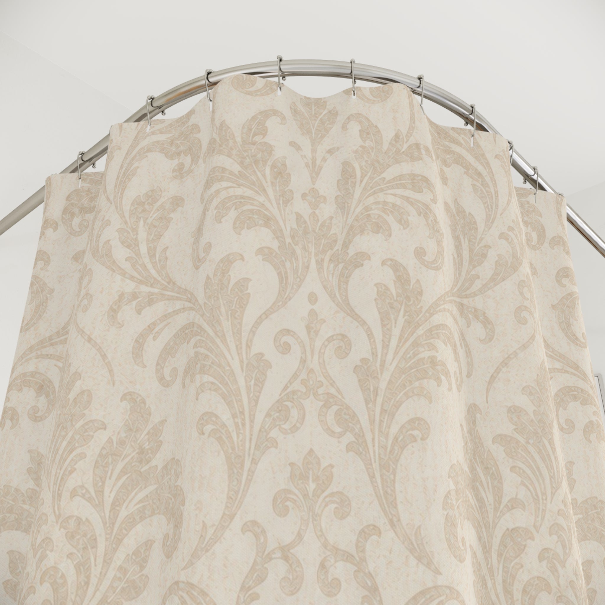 Soft Damask Scroll Shower Curtain