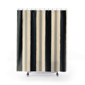 Ivory White Cabana Pinstripe Shower Curtain