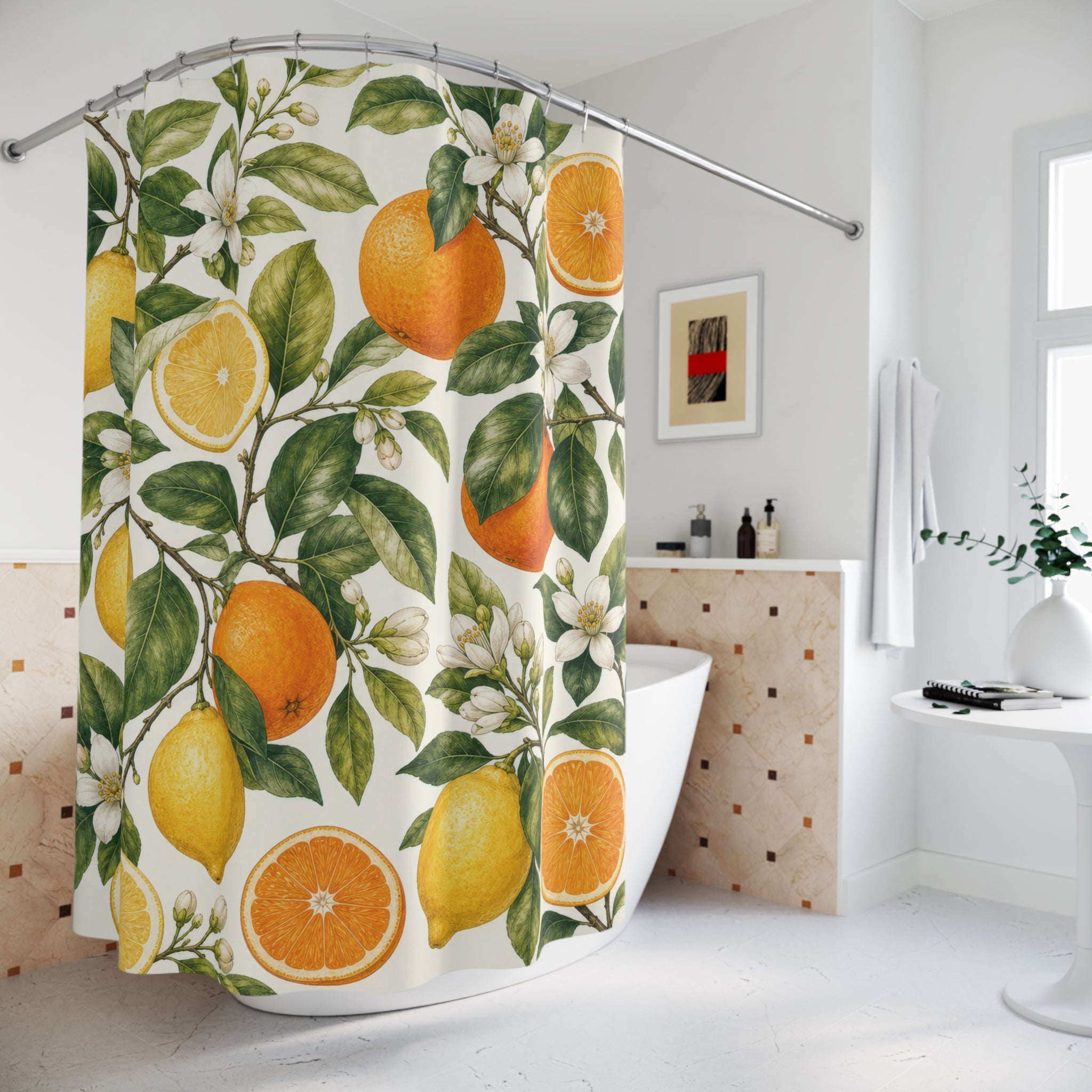 Citrus Botanical Fruit Shower Curtain
