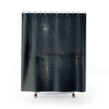 Dark Blue River Nocturne Print Shower Curtain