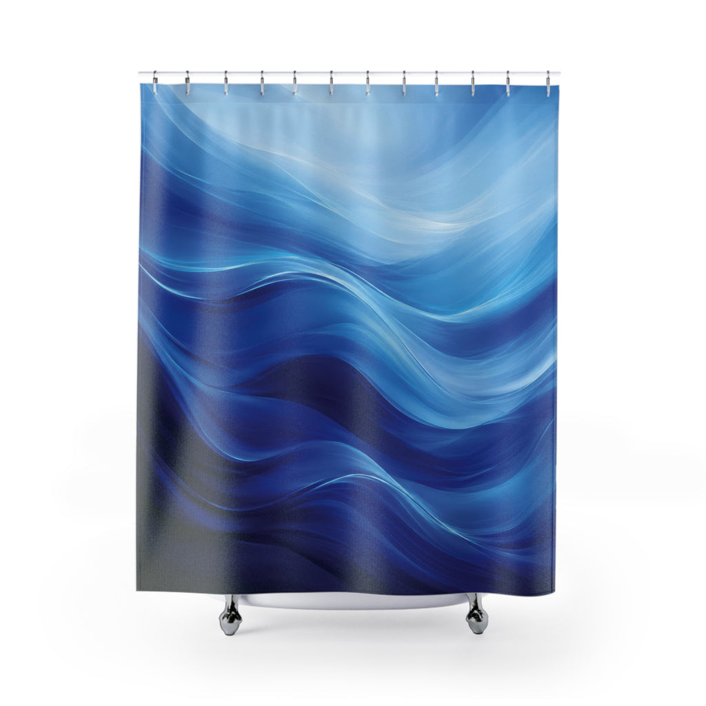 Blue Abstract Gradient Shower Curtain