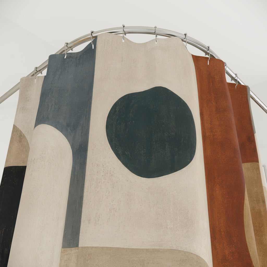 Blue Rust Geometric Arch Shower Curtain