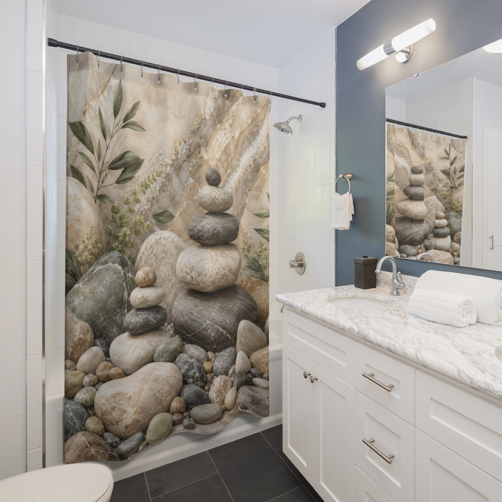 Stone Shower Curtain: Pebble Spa