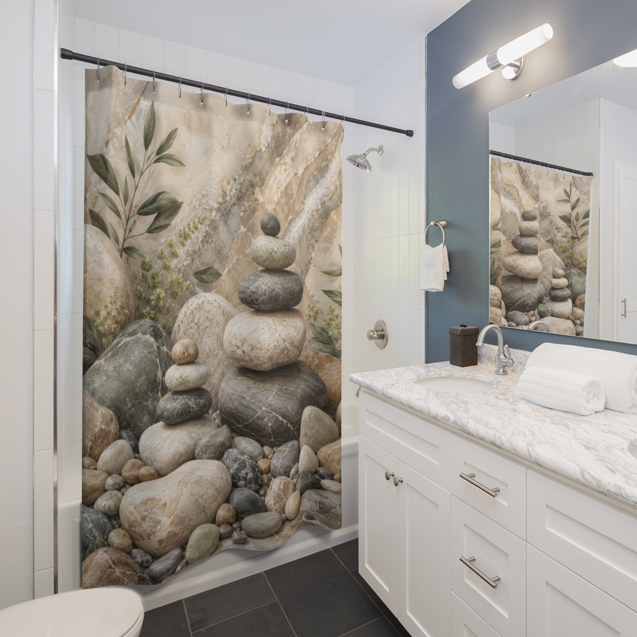 Stone Shower Curtain: Pebble Spa