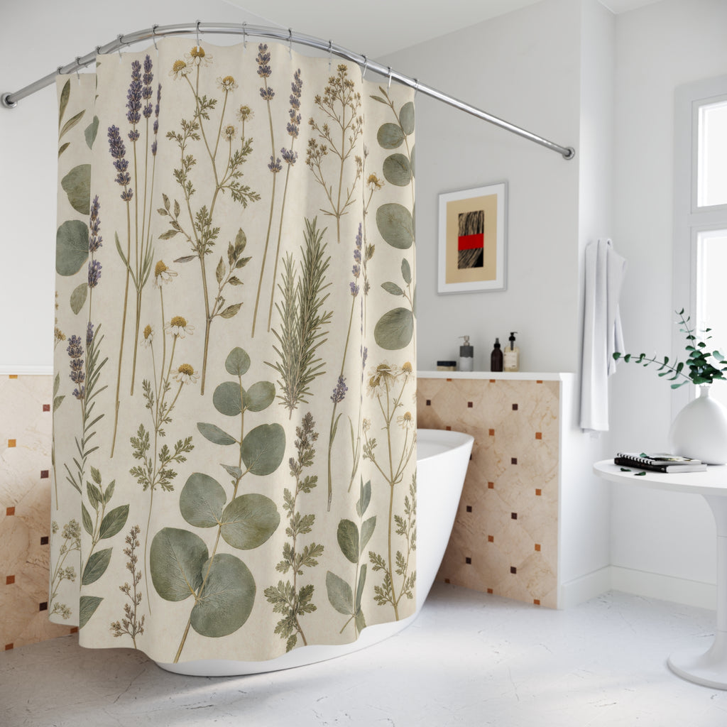 Lavender Eucalyptus Herb Shower Curtain