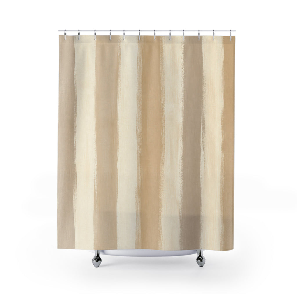 Watercolor Vertical Stripe Shower Curtain