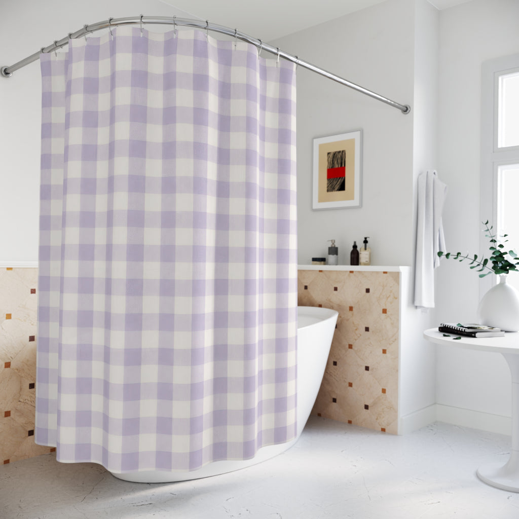 Gingham Lavender Shower Curtain