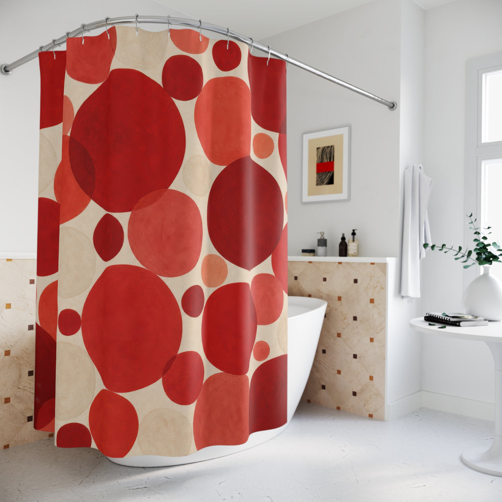 Polka Dot Red and White Shower Curtain