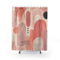 Mid Century Abstract Pink Shower Curtain