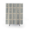 Farmhouse Floral Tile Blue Shower Curtain