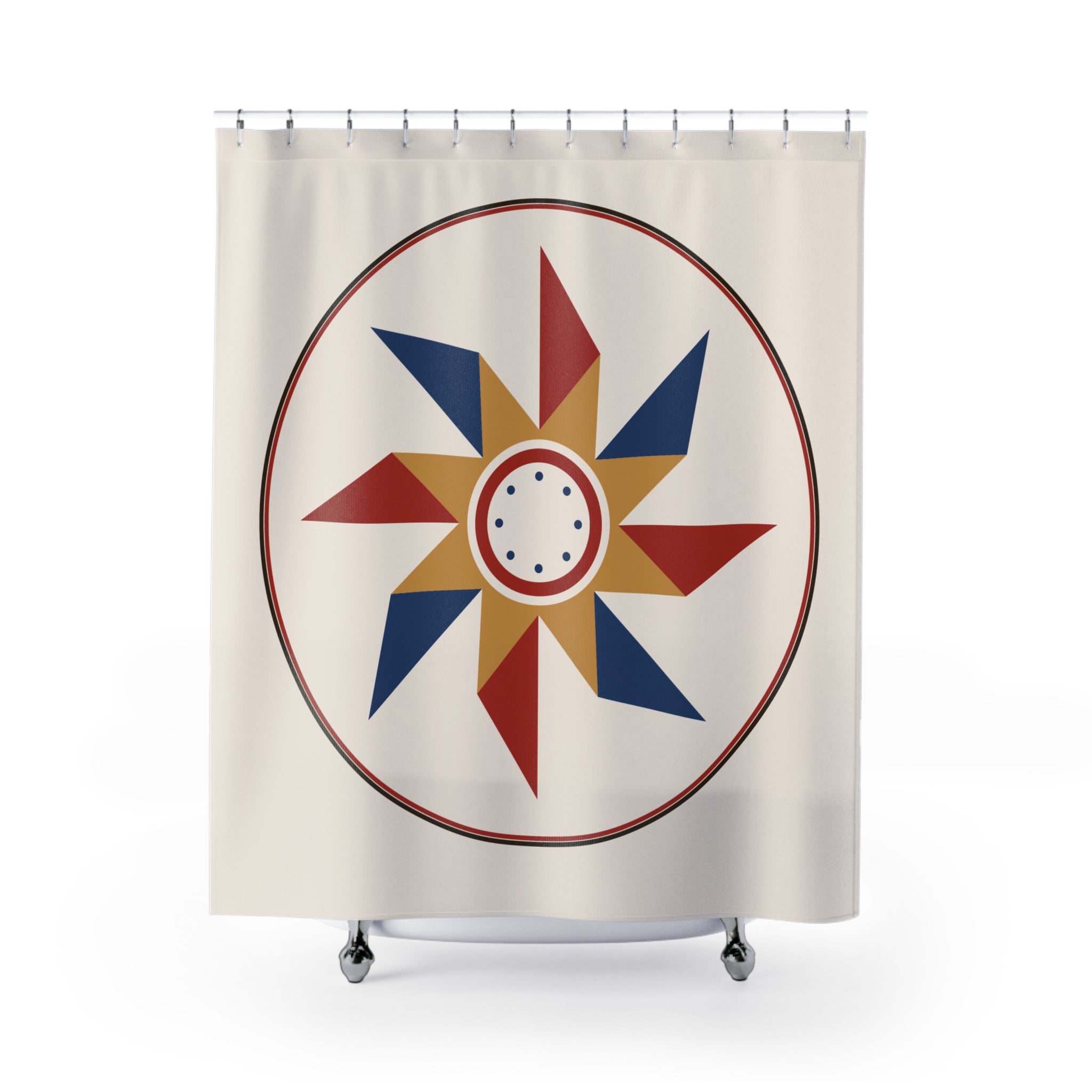 Folk Art Hex Sign Shower Curtain – PA Dutch Barn Star