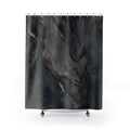 Dark Grey Shower Curtain: Abstract Charcoal Stone Pattern