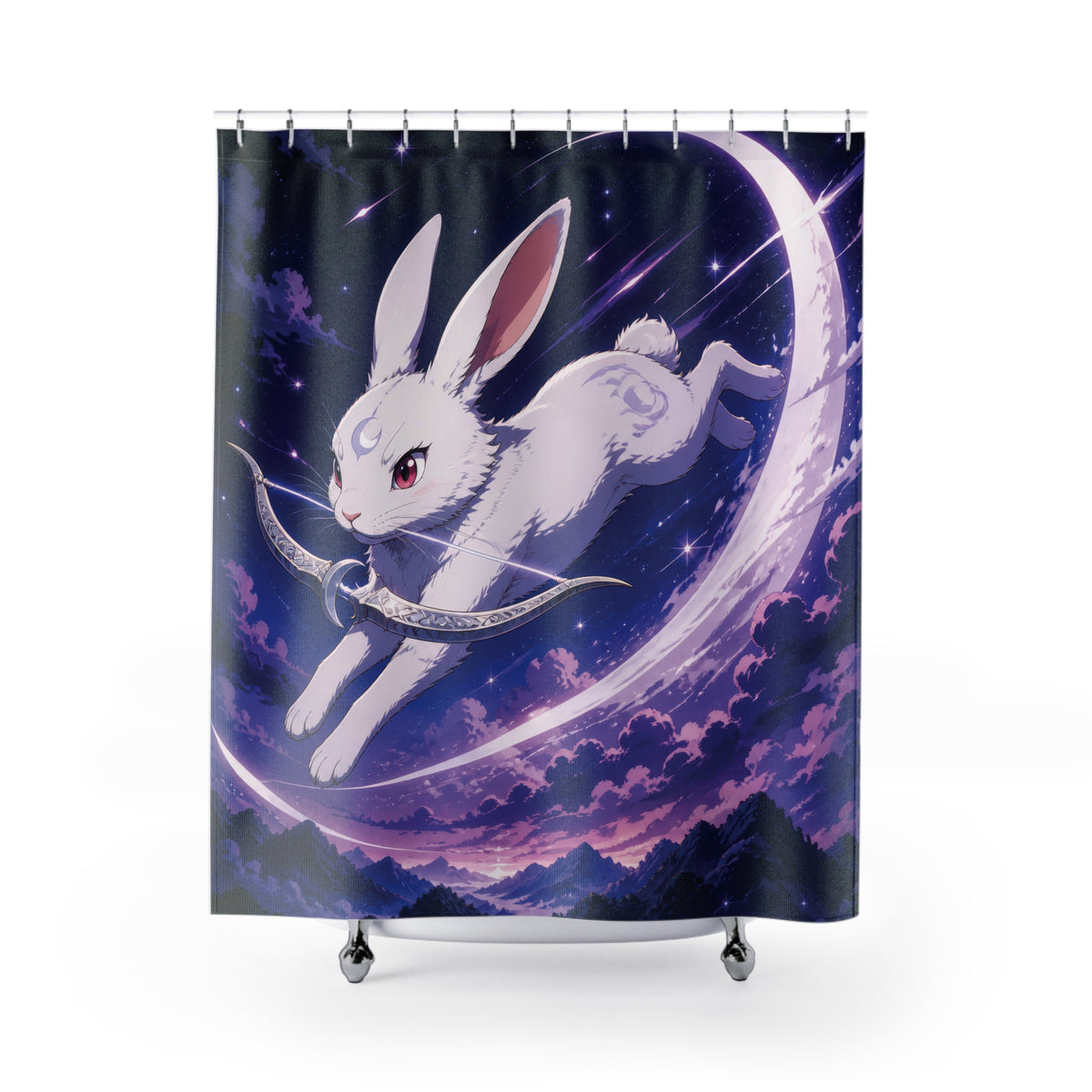 Anime Moon Rabbit Archer Shower Curtain