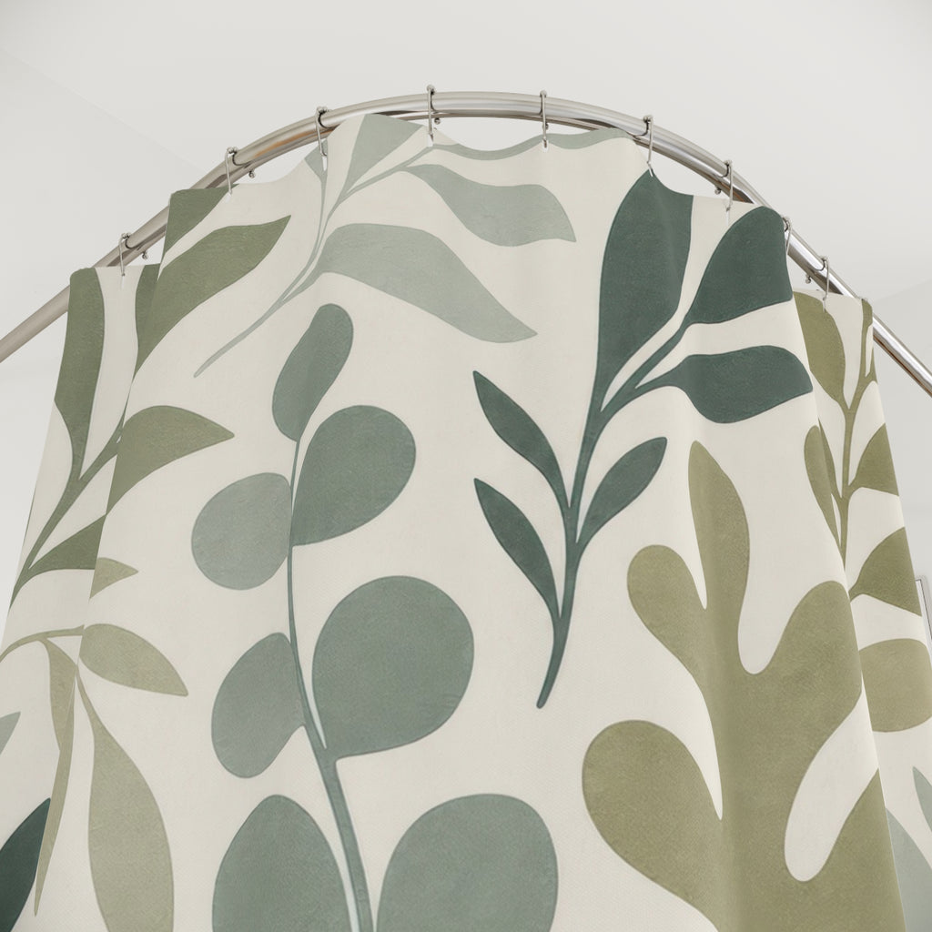 Sage Cutout Leaf Shower Curtain