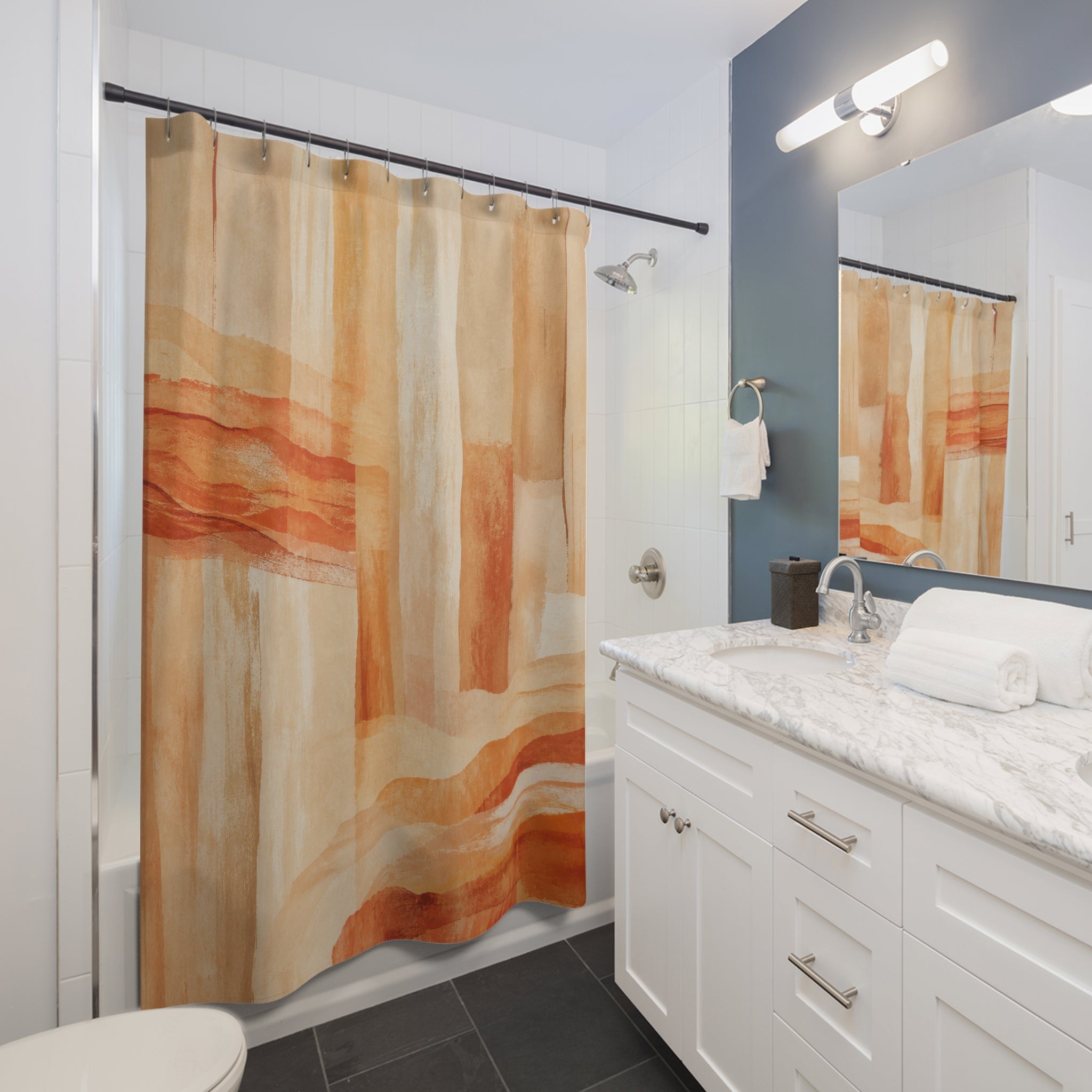Rust Orange Mineral Shower Curtain