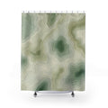 Green Abstract Line Shower Curtain