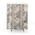 Greige Swan Panel Toile Shower Curtain