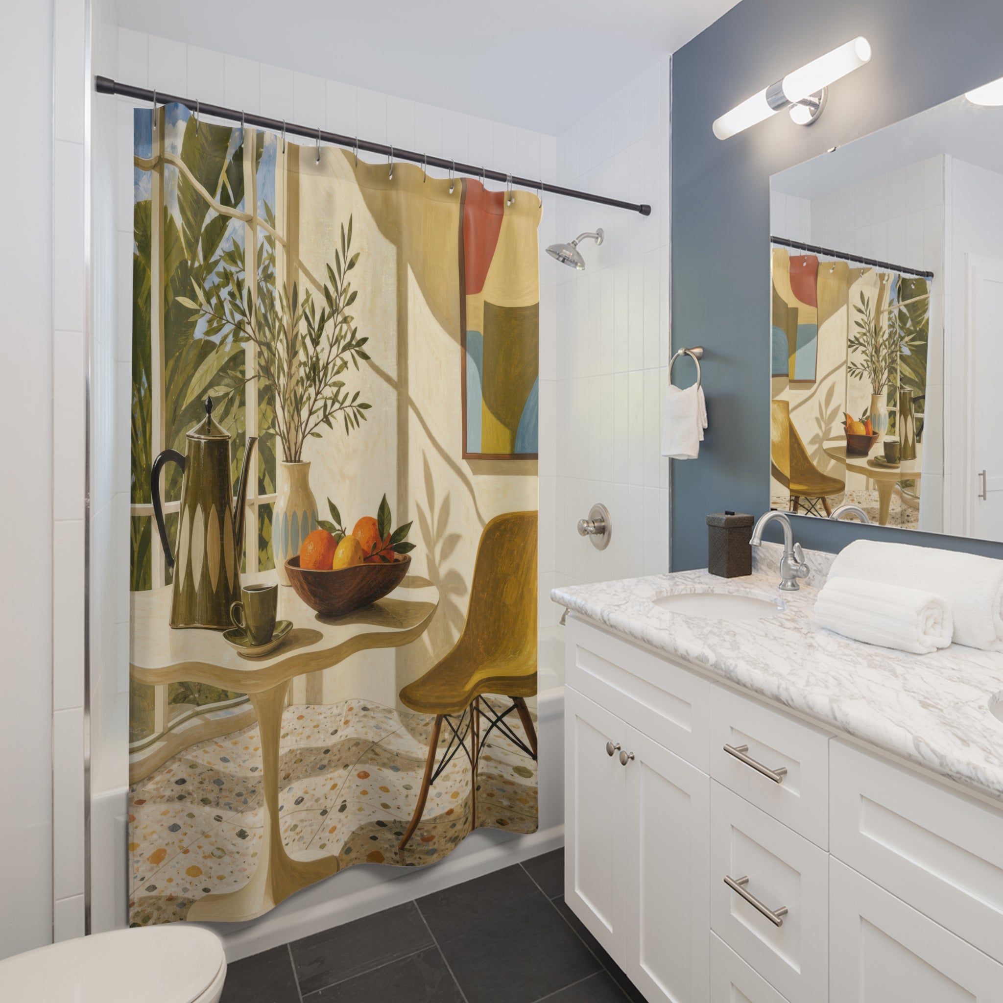Sunroom Still Life Mid Century Style Shower Curtain