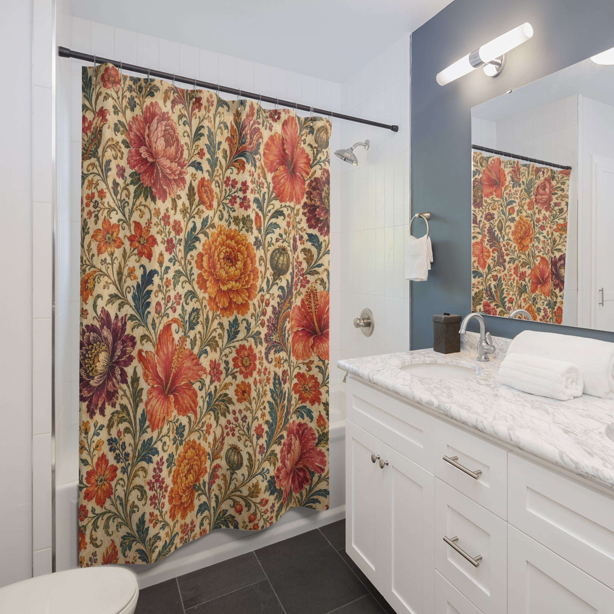 Hibiscus Tropical Floral Shower Curtain