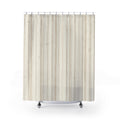Cream Beige Fine Pinstripe Shower Curtain