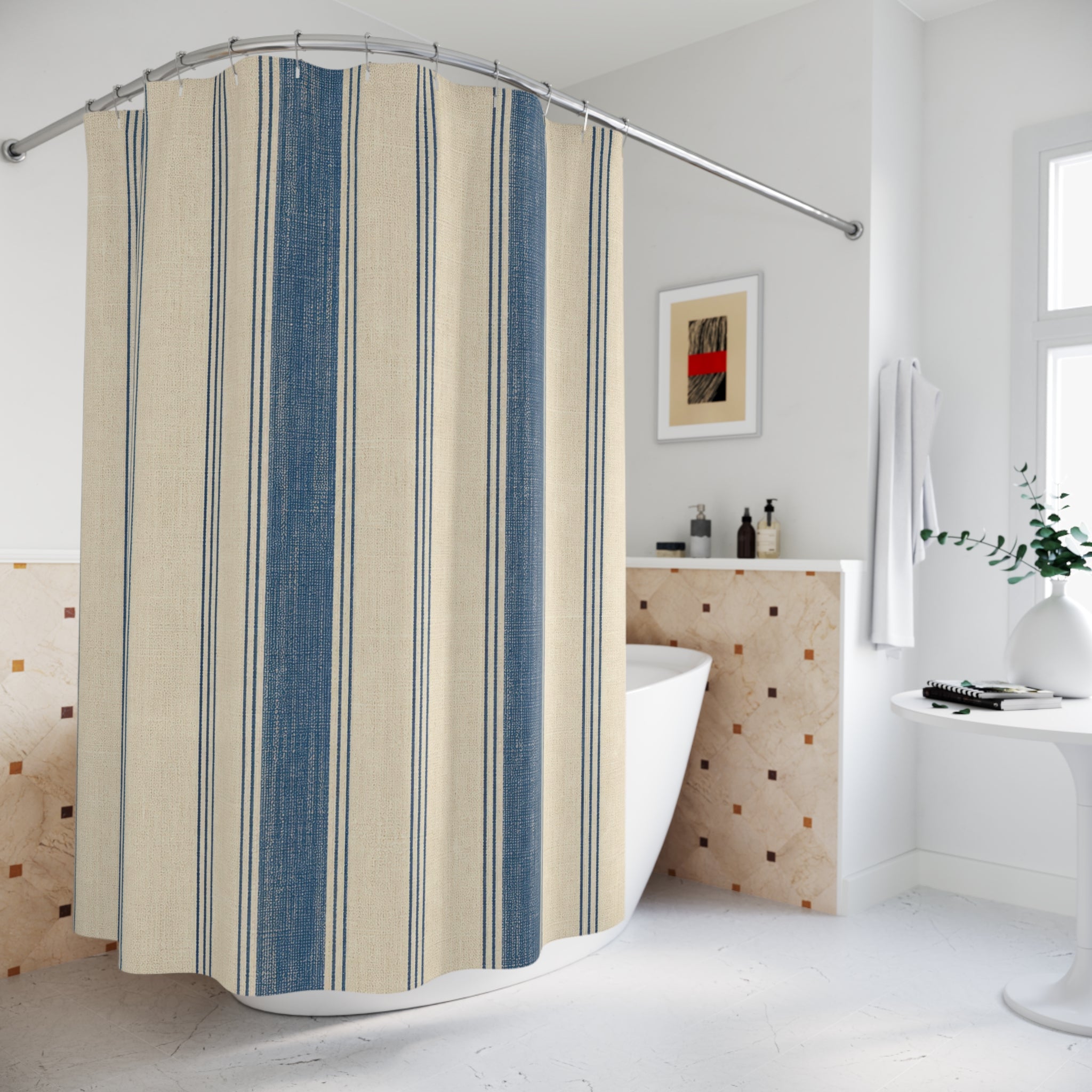 Antique Grain Sack Shower Curtain