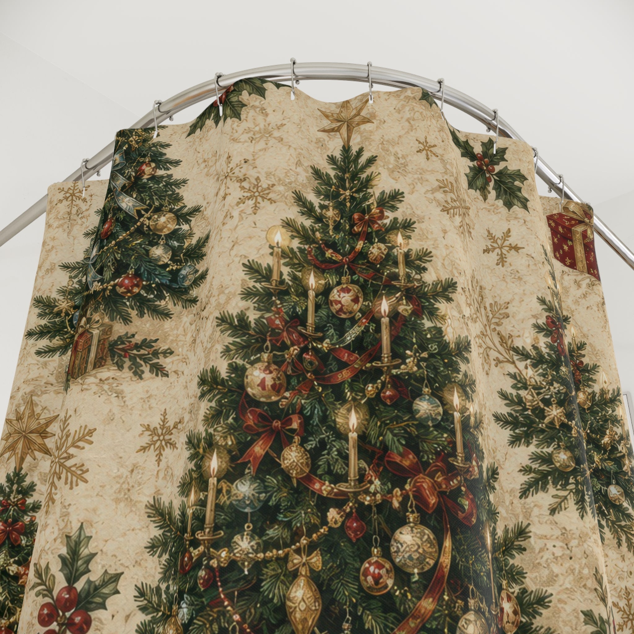 Christmas Shower Curtain: Vintage Christmas Tree